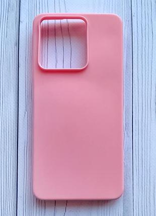 Силиконовый матовый чехол на xiaomi redmi note 13 5g розовый