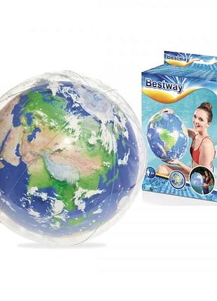 Детский надувной мяч bestway 31045 "земля" (61 см)