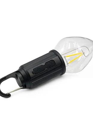 Аккумуляторная кемпинговая лампа с карабином camping lamp led-1 светодиодный светильник ukc 9061 с подзарядкой
