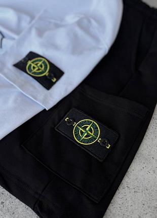 Чоловічий костюм stone island | костюм двійка stone island | футболка stone island | шорти stone island | літній комплект stone island 4