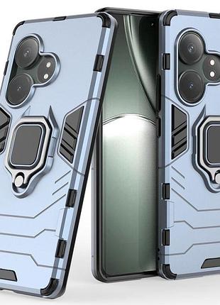 Чехол fiji ring для realme gt neo 6 5g / gt neo 6 se бронированный бампер с кольцом подставкой темно-синий