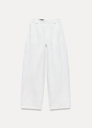 Білосніжні штани баггі zara