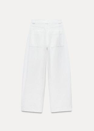 Білосніжні штани баггі zara 3