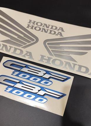 Наклейки на мотоцикл бак пластик honda на мотоцикл хонда cbf цбф 1000 сбф с серебристыми крыльями синие