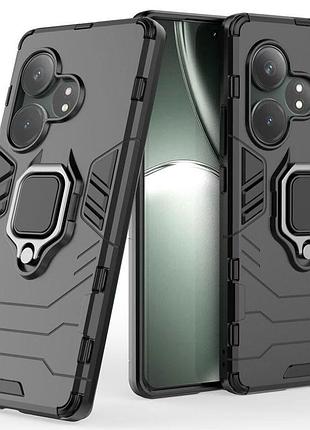 Чехол fiji ring для realme gt neo 6 5g / gt neo 6 se бронированный бампер с кольцом подставкой черный