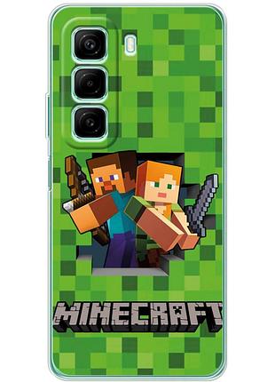 Чехол силиконовый с картинкой на infinix hot 50 pro (майнкрафт, minecraft)