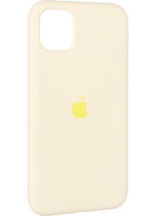 Чохол fiji silicone case для apple iphone 14 plus бампер накладка soft touch з мікрофіброю mellow yellow