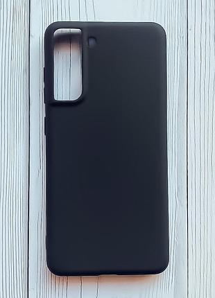 Силиконовый матовый чехол на samsung galaxy s21 fe черный