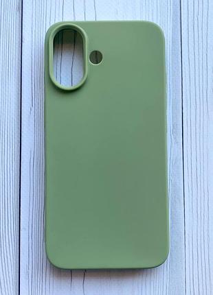 Силіконовий матовий чохол на iphone 16 оливковий