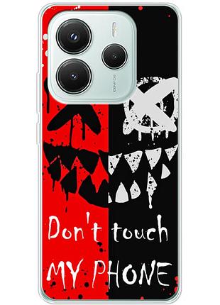 Чехол силиконовый с картинкой на xiaomi redmi note 14 5g (не трогай мой телефон)