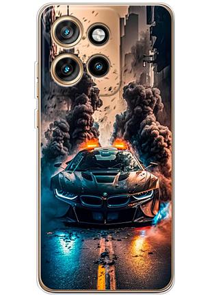 Чехол силиконовый с картинкой на motorola edge 50 neo (машина bmw i8)