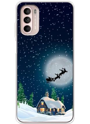 Чехол силиконовый с картинкой на motorola g52 (новогодний)