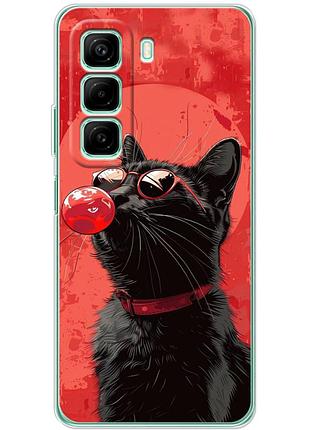 Чехол силиконовый с картинкой на infinix hot 50 pro (стильный котик)