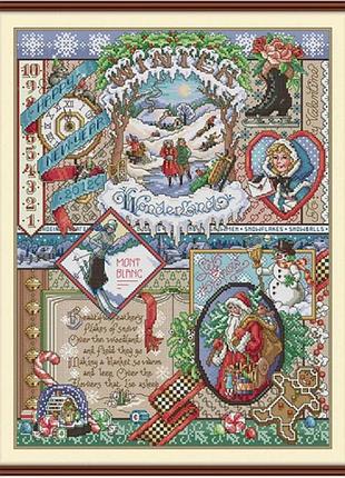 Набор для вышивания по нанесённой на канву схеме “winter scenery”. aida 14ct printed , 38*49см.