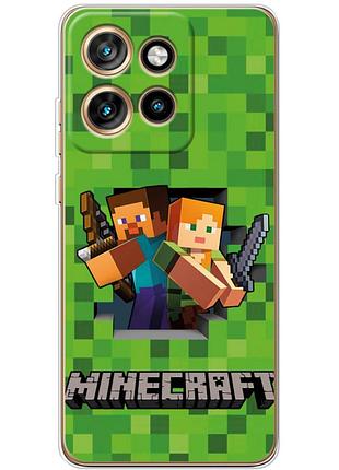 Чехол силиконовый с картинкой на motorola edge 50 neo (майнкрафт, minecraft)