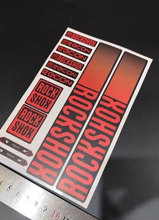 Красные матовые наклейки на вилку перья рокшок рок шок rock shox велосипеда 35 джуди judy полосы с квадратами