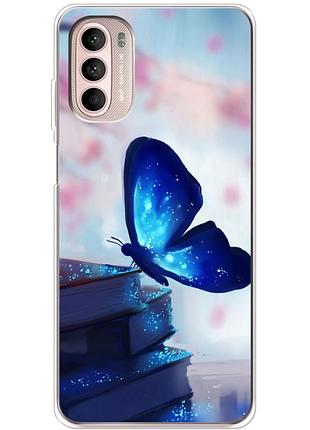 Чехол силиконовый с картинкой на motorola g52 (бабочка)