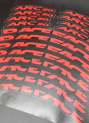 Красные матовые наклейки на обода race face велосипеда рейс фейс рац 30 arc арк раздельные ламинация