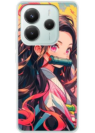 Чехол силиконовый с картинкой на xiaomi redmi note 14 5g (аниме, anime)