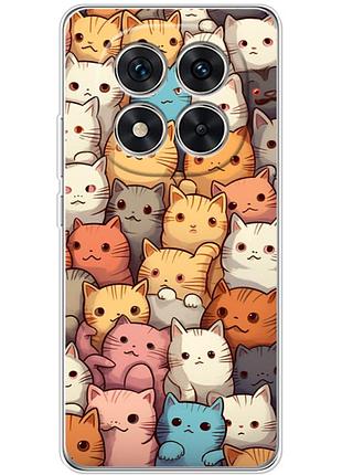 Чехол силиконовый с картинкой на xiaomi redmi note 14 pro 5g (котики)