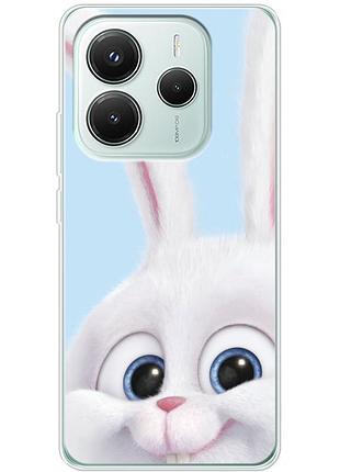 Чехол силиконовый с картинкой на xiaomi redmi note 14 5g (кролик снежок)