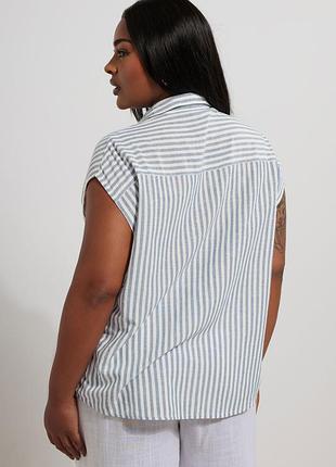 Рубашка без рукавов yours curve blue stripe свободного кроя 3