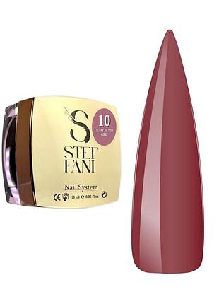 Рідкий акригель steffani light acryl gel для зміцнення нігтів 10 (рожево-карамельний), 10ml