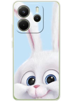 Чехол силиконовый с картинкой на xiaomi redmi note 14 4g (кролик снежок)