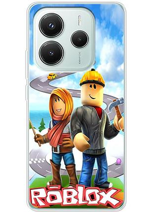 Чехол силиконовый с картинкой на xiaomi redmi note 14 5g (роблокс, roblox)