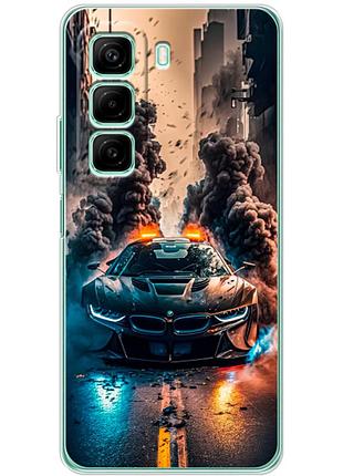 Чехол силиконовый с картинкой на infinix hot 50 pro (машина bmw i8)