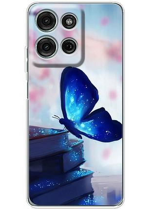 Чехол силиконовый с картинкой на motorola g75 (бабочка)