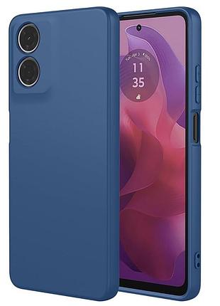 Чехол fiji full soft premium для motorola e14 противоударный бампер с микрофиброй dark blue