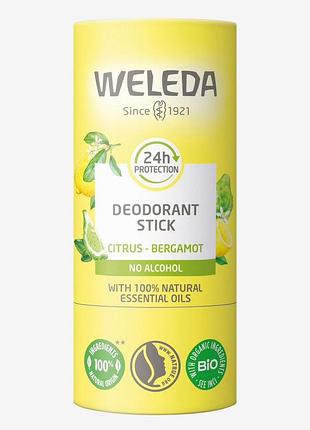 Натуральный дезодорант стик от weleda citrus-bergamot специально разработан для чувствительной кожи.