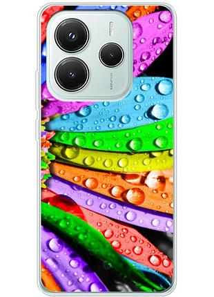 Чехол силиконовый с картинкой на xiaomi redmi note 14 5g (цветные листья)