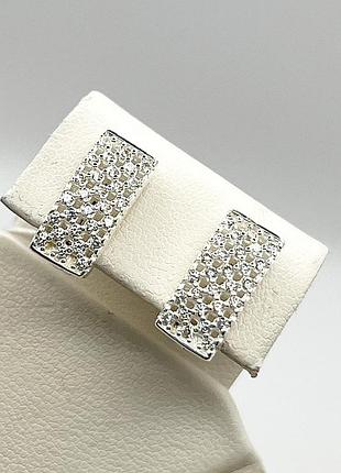 Сережки серебряные с кубическим цирконием 4,14 г