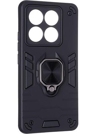 Чехол fiji defence для xiaomi 14t pro защитный бампер с кольцом подставкой black