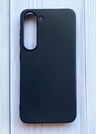 Силиконовый матовый чехол на samsung galaxy s23 черный