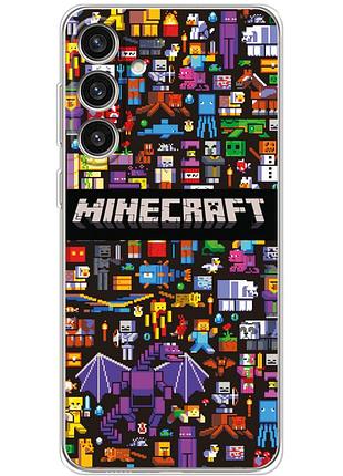 Чехол силиконовый с картинкой на samsung galaxy s25 plus (майнкрафт, minecraft)