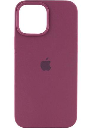 Чехол fiji silicone case для apple iphone 13 pro max бампер накладка soft touch с микрофиброй plum