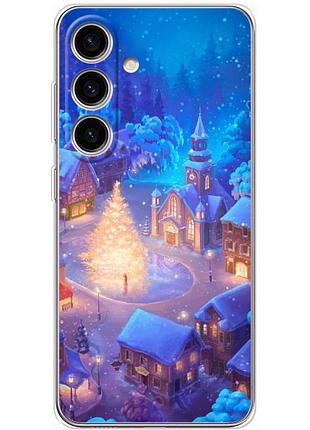 Чехол силиконовый с картинкой на samsung galaxy s25 (новогодний)