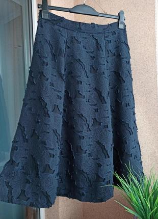 Красивейшая стильная юбка миди клиньями из фактурной ткани1 фото