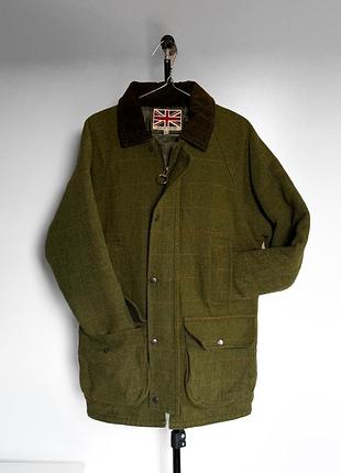 Куртка rare vintage made in england waxed cotton jacket green tartan