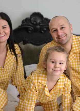 Детская пижама из вареного хлопка в клетку 💛 4