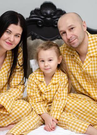 Детская пижама из вареного хлопка в клетку 💛 5