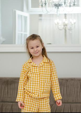 Детская пижама из вареного хлопка в клетку 💛 2