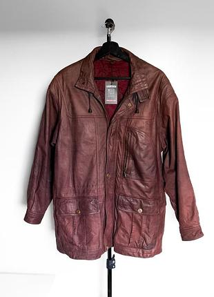Шкірянка vintage men's genuine leather 80-90's jacket burgundy