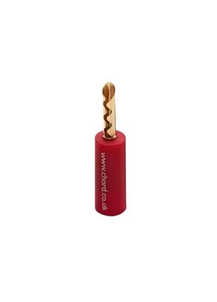 Разъемка chord crimp gold banana plug & red cap
