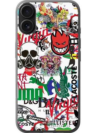 Чехол на iphone 16 plus many different logos "4022u-3714-10746"