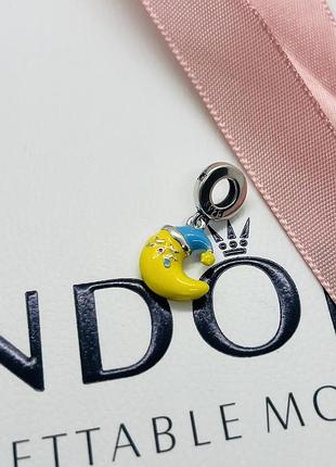 Срібний шарм (бусіна) намистина pandora "місяць" пандора подарок для жінки