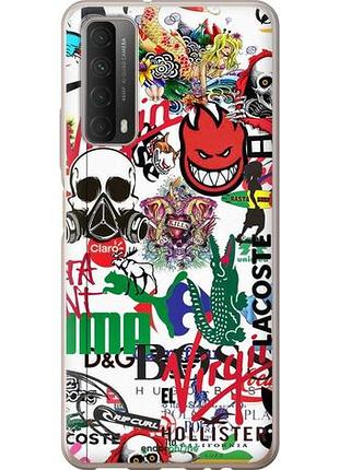 Чехол на huawei p smart 2021 many different logos "4022u-2100-10746"